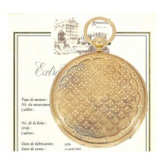 Extraordinary Swiss gold cylinder pocket watch Circa 1856