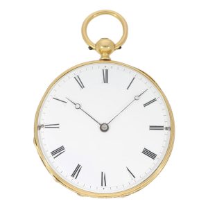Extraordinary Swiss gold cylinder pocket watch Circa 1856