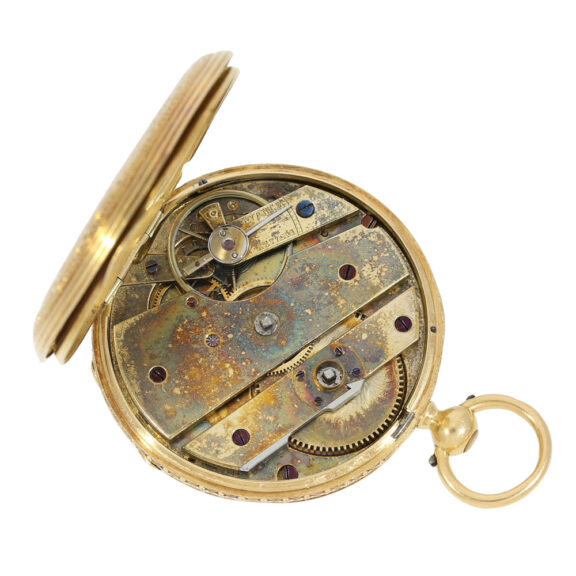 Extraordinary Swiss gold cylinder pocket watch Circa 1856 Extraordinary Swiss gold cylinder pocket watch Circa 1856