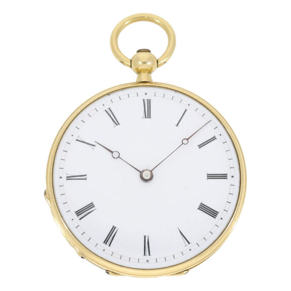 Gold, enamel and diamond set pendant watch Circa 1865 Gold, enamel and diamond set pendant watch Circa 1865