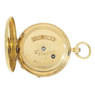 Gold, enamel and diamond set pendant watch Circa 1865