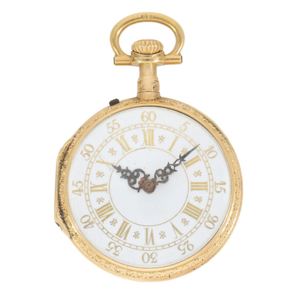 French gold, enamel and pearl set Louis XV watch Circa 1885 French gold, enamel and pearl set Louis XV watch Circa 1885