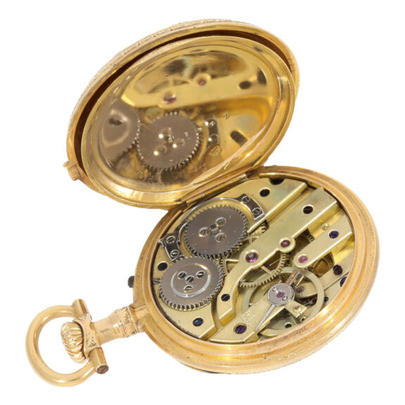 French gold, enamel and pearl set Louis XV watch Circa 1885 French gold, enamel and pearl set Louis XV watch Circa 1885