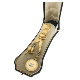 Fine Swiss gold and enamel watch with chatelaine Circa 1850