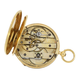 Fine Swiss gold and enamel watch with chatelaine Circa 1850