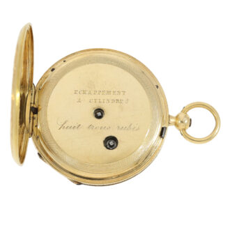 Fine Swiss gold and enamel watch with chatelaine Circa 1850