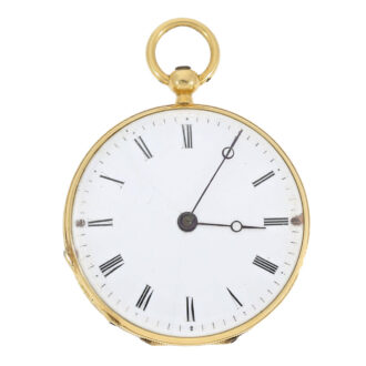 Fine Swiss gold and enamel watch with chatelaine Circa 1850