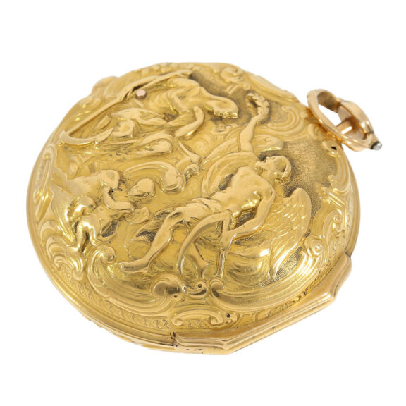 English 18k gold pair cased repoussé verge watch Circa 1775 English 18k gold pair cased repoussé verge watch Circa 1775