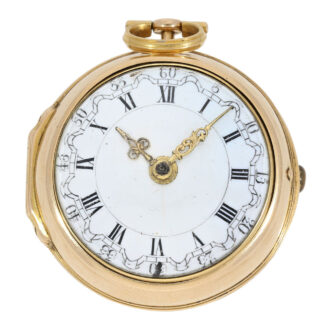 Early English 18 carat gold pair cased verge watch Circa 1740