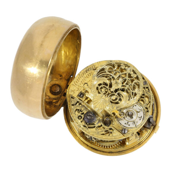 Early English 18 carat gold pair cased verge watch Circa 1740 Early English 18 carat gold pair cased verge watch Circa 1740