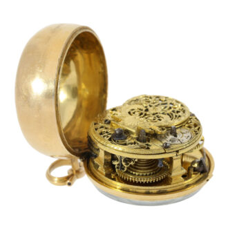 Early English 18 carat gold pair cased verge watch Circa 1740