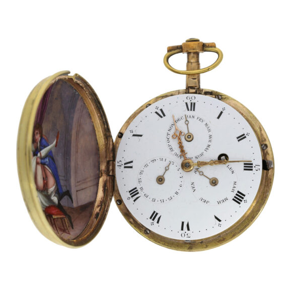 Extremely rare enamelled verge with erotic scene CIrca 1790 Extremely rare enamelled verge with erotic scene CIrca 1790