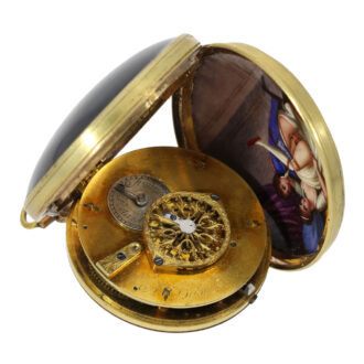 Extremely rare enamelled verge with erotic scene CIrca 1790