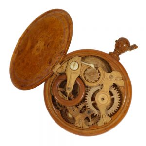 Extremely rare Russian birch wooden pocket watch Circa 1865