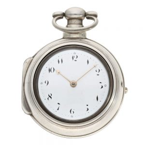 Rare English sterling silver pair cased coach clock Circa 1811