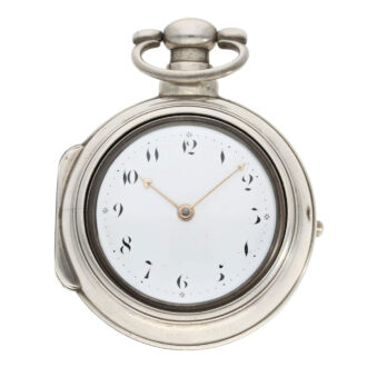 Rare English sterling silver pair cased coach clock Circa 1811