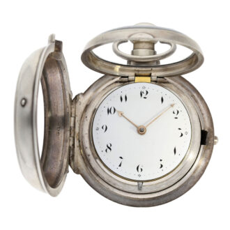 Rare English sterling silver pair cased coach clock Circa 1811