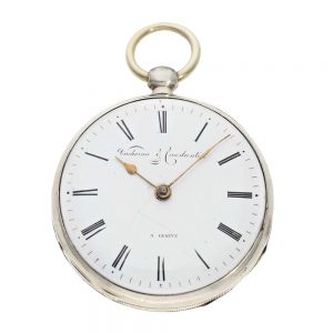 Swiss silver open faced verge pocket watch Circa 1820