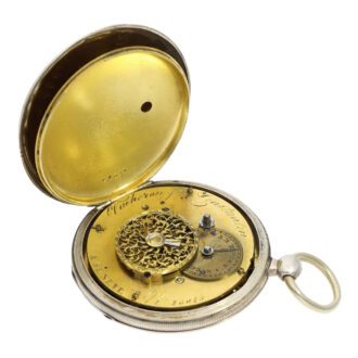 Swiss silver open faced verge pocket watch Circa 1820