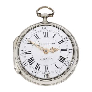 German silver open faced engraved verge watch Circa 1770