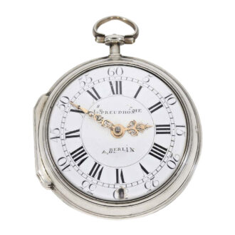 German silver open faced engraved verge watch Circa 1770