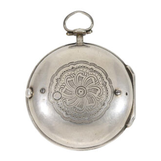 German silver open faced engraved verge watch Circa 1770