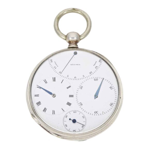 Technically rare Swiss silver lever with thermometer Circa 1850 Technically rare Swiss silver lever with thermometer Circa 1850