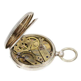 Technically rare Swiss silver lever with thermometer Circa 1850 Technically rare Swiss silver lever with thermometer Circa 1850