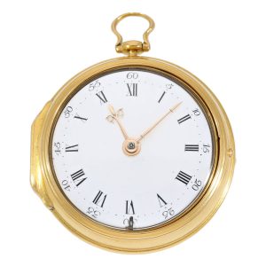 Very fine English gold pair cased cylinder watch Circa 1764