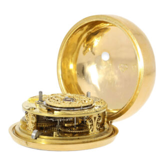 Very fine English gold pair cased cylinder watch Circa 1764