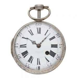 Large French silver quarter repeating oignon watch Circa 1710