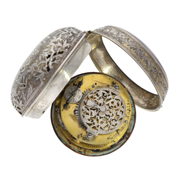 Large French silver quarter repeating oignon watch Circa 1710 Large French silver quarter repeating oignon watch Circa 1710