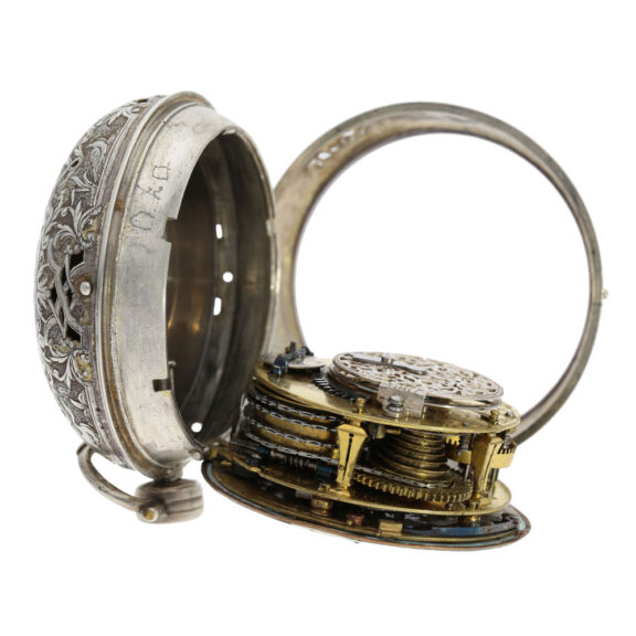 Large French silver quarter repeating oignon watch Circa 1710 Large French silver quarter repeating oignon watch Circa 1710