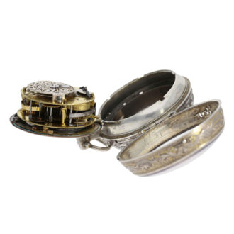Large French silver quarter repeating oignon watch Circa 1710 Large French silver quarter repeating oignon watch Circa 1710