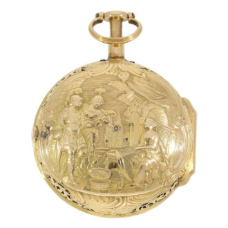 German gold quarter repeating repoussé verge Circa 1765