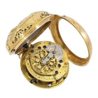 German gold quarter repeating repoussé verge Circa 1765