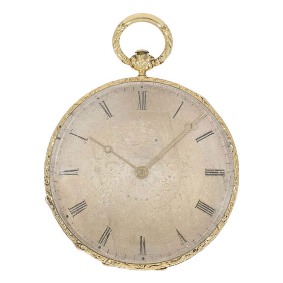 Swiss 18k gold watch with very thin Lépine calibre Circa 1850 Swiss 18k gold watch with very thin Lépine calibre Circa 1850