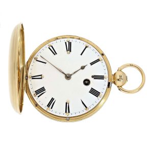 English gold blind man's full hunting cased watch Circa 1840