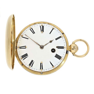 English gold blind man's full hunting cased watch Circa 1840