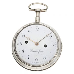 Swiss silver hour self striking verge clockwatch Circa 1810