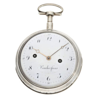 Swiss silver hour self striking verge clockwatch Circa 1810