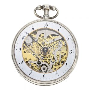 Swiss silver skeletonized repeating verge watch Circa 1820