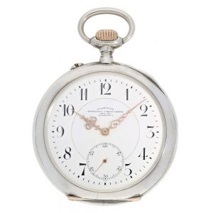 German silver open faced lever pocket watch Circa 1910