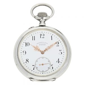 German silver open faced lever pocket watch Circa 1910