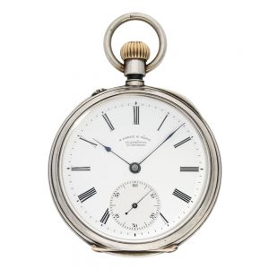 German silver open faced lever pocket watch Circa 1888