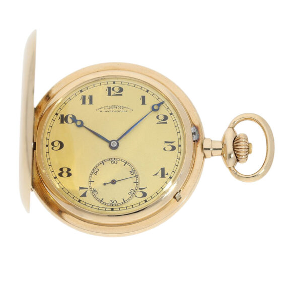 German 14k gold hunting cased lever pocket watch Circa 1924