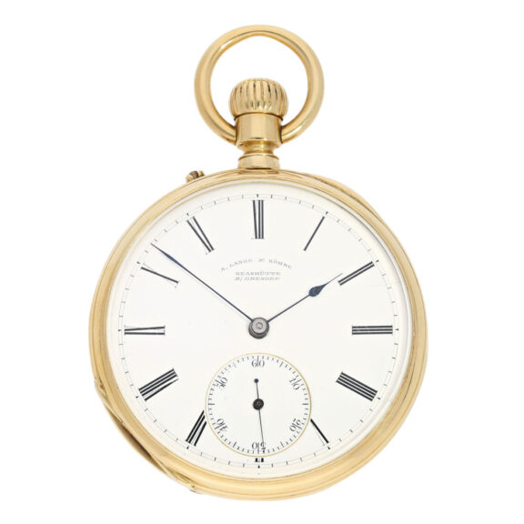 German 18k gold open faced lever pocket watch Circa 1883