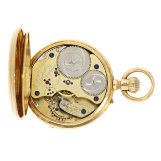 German 18k gold open faced lever pocket watch Circa 1883