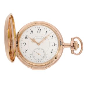 Very rare 14k rose gold hunting cased lever watch Circa 1902