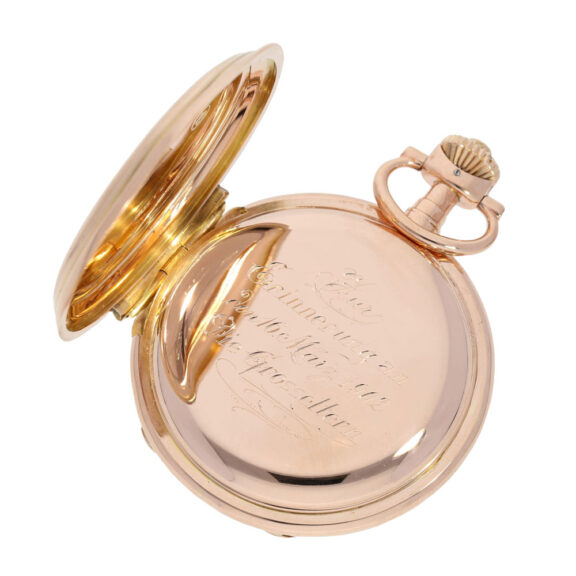 Very rare 14k rose gold hunting cased lever watch Circa 1902 Very rare 14k rose gold hunting cased lever watch Circa 1902